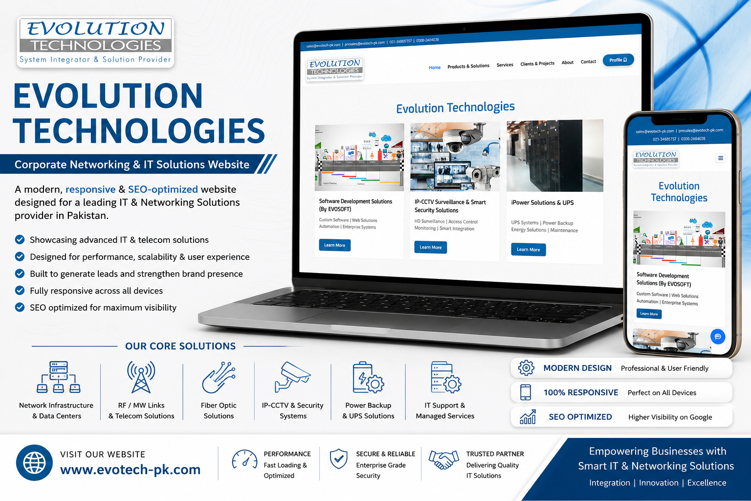 Evolution Technologies – Corporate Networking & IT Solutions Website